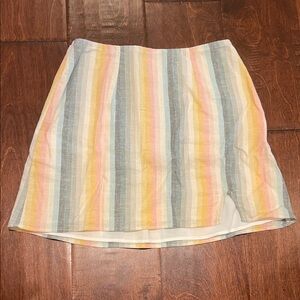 Show Me Your MuMu Pastel Striped Mini Skirt